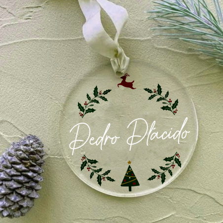 Bola acrílica para árbol de Navidad - Personalizada con nombre | adornos