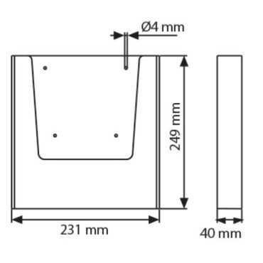 Porta Folletos A4 acrílico de pared|Soporte para folletos de pared