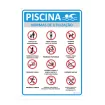 Señal de reglas de la piscina
