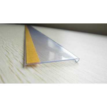 Perfil portaprecios con biadhesivo |PLV |Puntos de venta PLV |accesorios estanterías | Perfil minorista |perfil supermercados |p