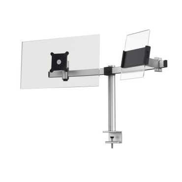 Soporte de monitor PRO para 1 pantalla y 1 tableta, abrazadera de mesa
