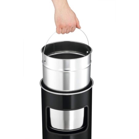 Cubo de basura redondo de 17L con cenicero SAFE