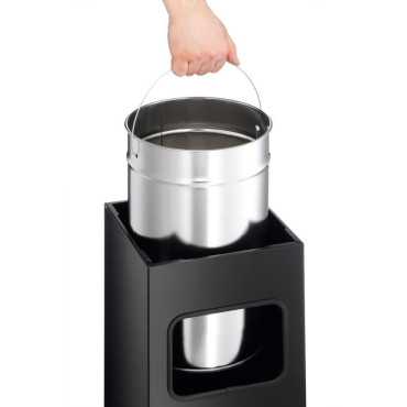 Cubo de basura metálico de 17L cuadrado con cenicero