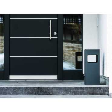 Cubo de basura metálico de 17L cuadrado con cenicero