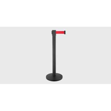 Poste separador negro con cinta roja 3m