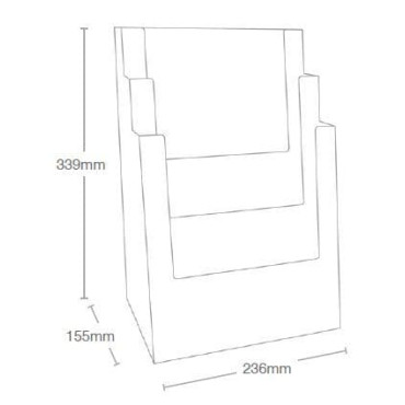 Soporte para folletos con 3 bolsillos, formato Vertical A4