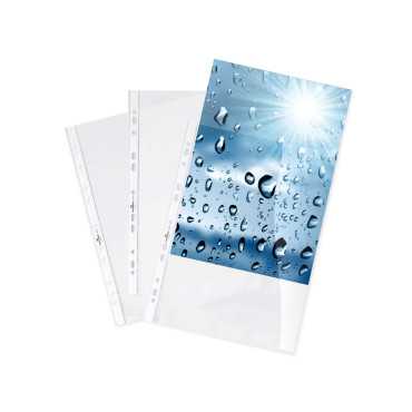 pack 100 Funda Plástica Perforada Premium A4 Transparente