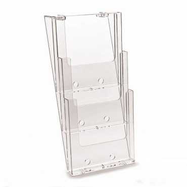 Portafolletos A4 de 3 niveles para montaje en pared
