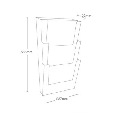 Portafolletos A4 de 3 niveles para montaje en pared