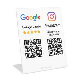 Expositor QR para reseñas en Google e Instagram