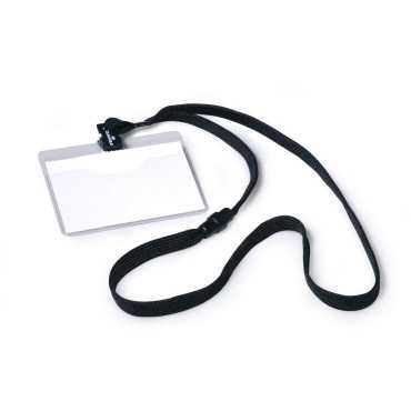 Portanombres 60x90 mm con lanyard Correa para el cuello / cordón para insignia |Cordón para acreditación – Durable 10 units