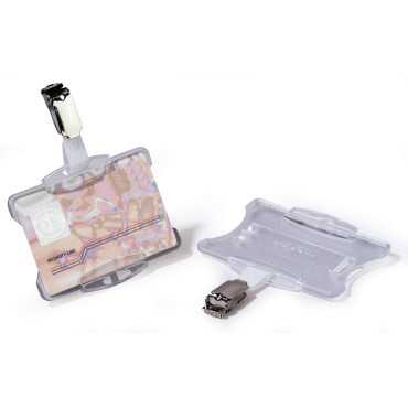 Portanombres 60×90 mm con lanyard / cordón para acreditación